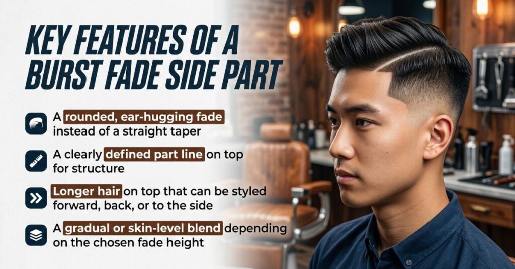 Key Features of a Burst Fade Side Part