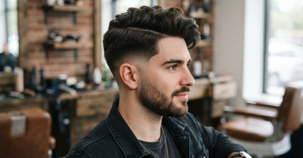 Thick Hair Burst Fade Side Part