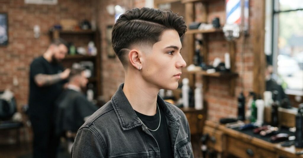 Teen Burst Fade Side Part