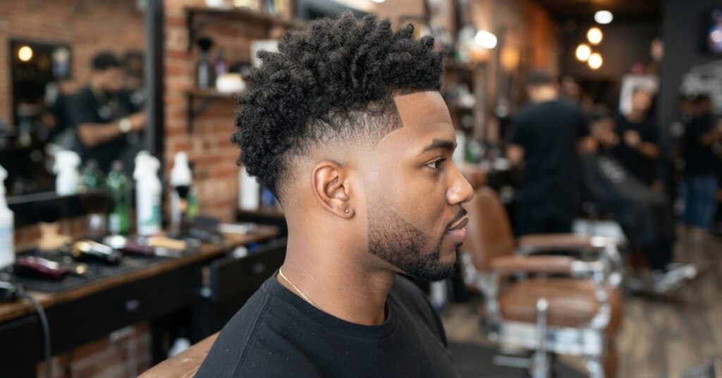 High Burst Fade for Black Men