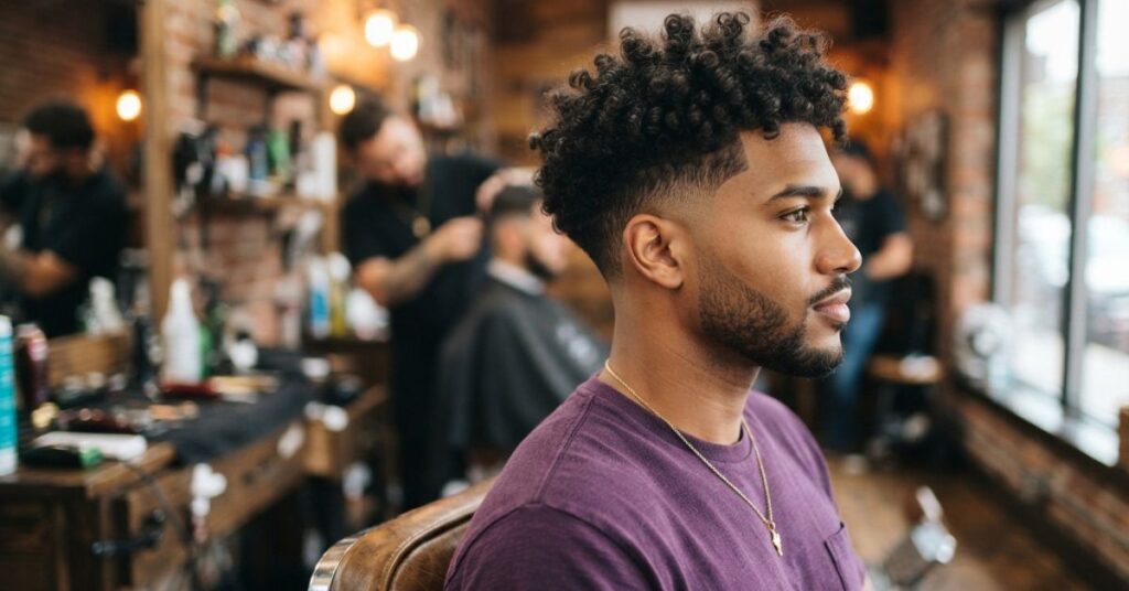 Burst Fade Curly Hair