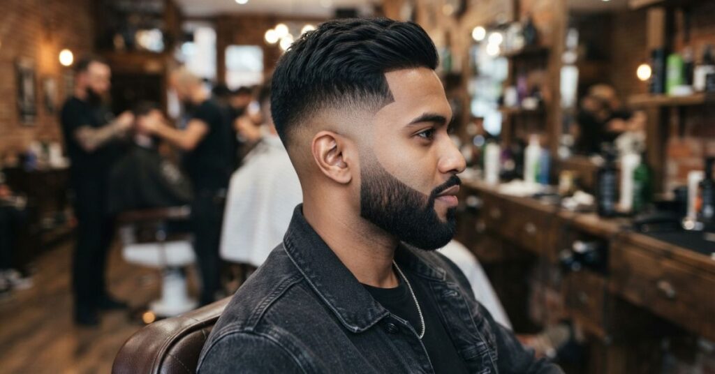 Straight Burst Fade with Beard