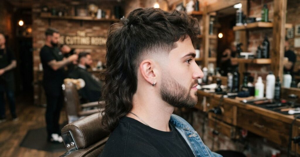 Straight Burst Fade Mullet