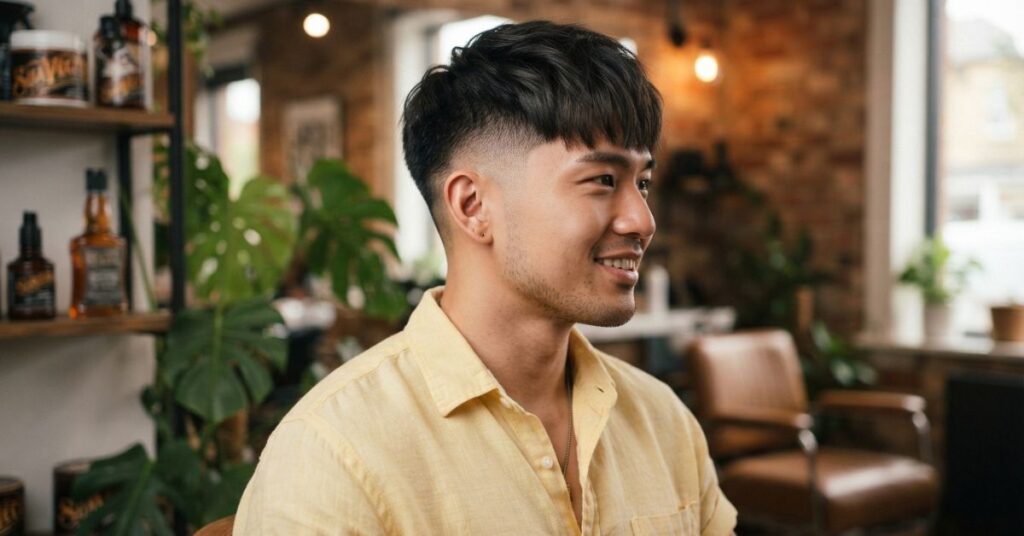  Straight Hair Burst Fade Fringe
