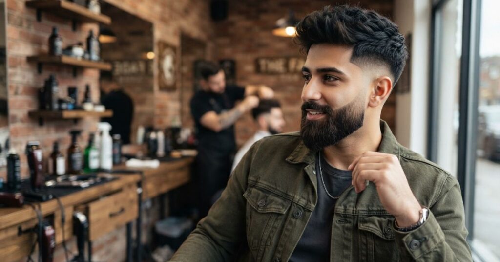 Short Burst Fade With Beard