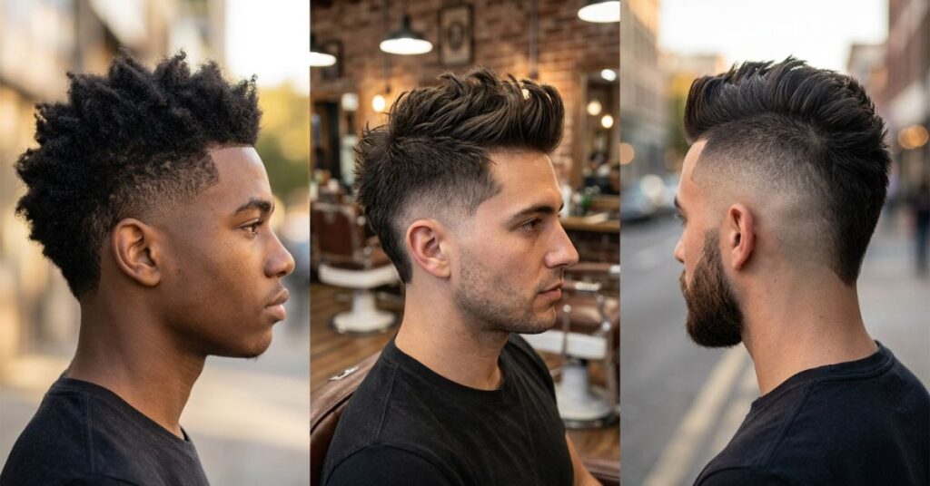 Burst Fade Faux Hawk Ideas by Fade Height