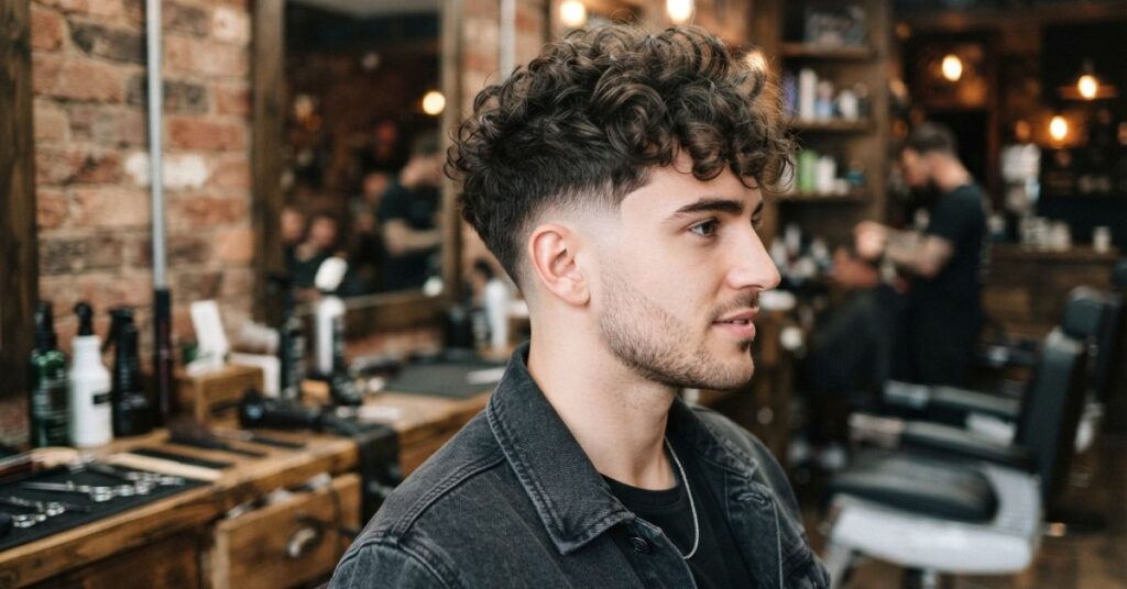 Messy Curly Burst Fade