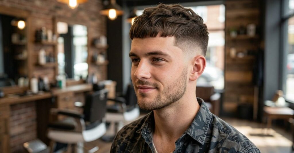 Mid Burst Fade Caesar