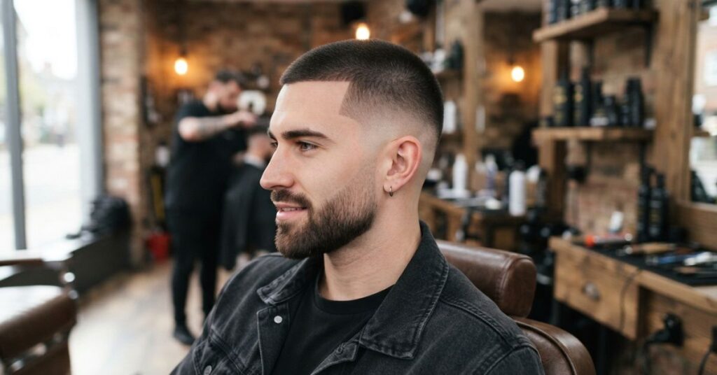 Mid Buzz Cut  Burst Fade