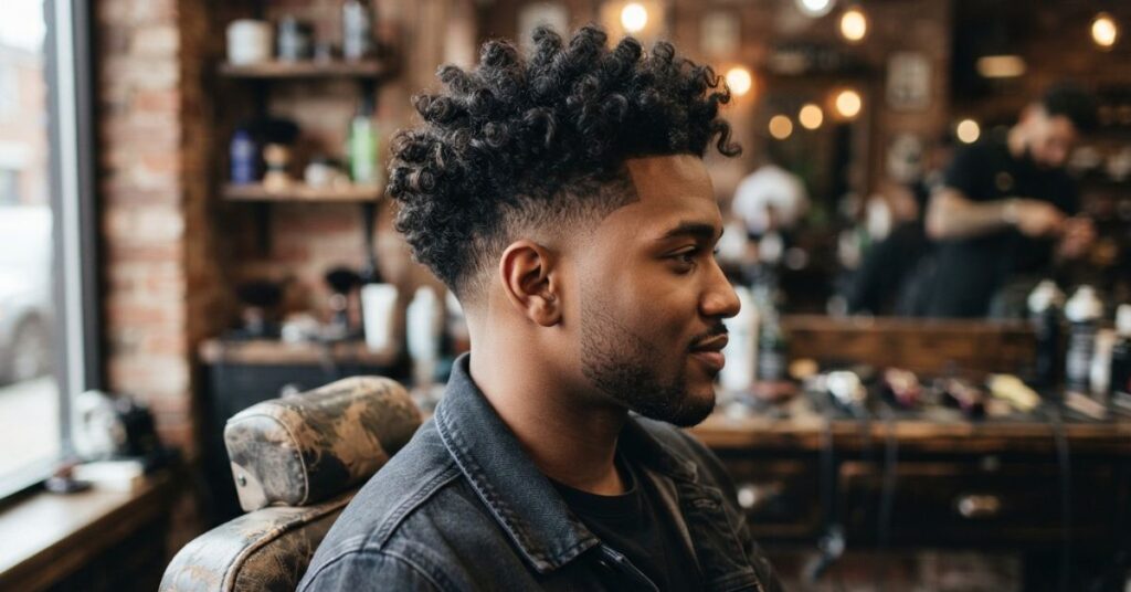 Short Curly Burst Fade
