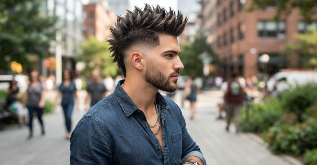 Spiky Burst Fade Mohawk