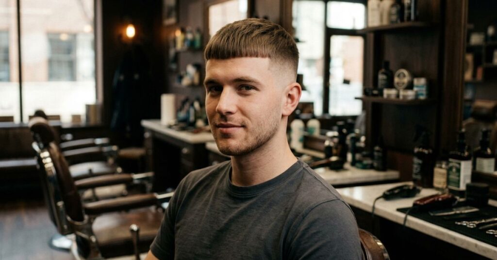 Straight Hair Caesar Fade