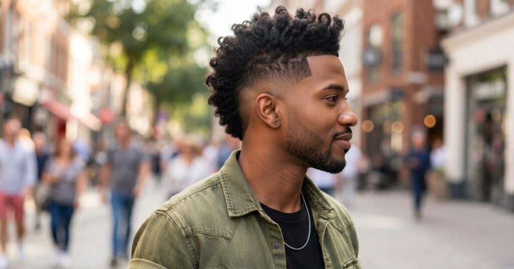 Tapered Burst Fade Mohawk