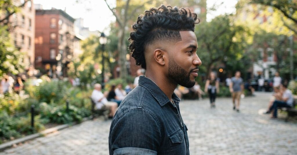 Wavy Burst Fade Mohawk