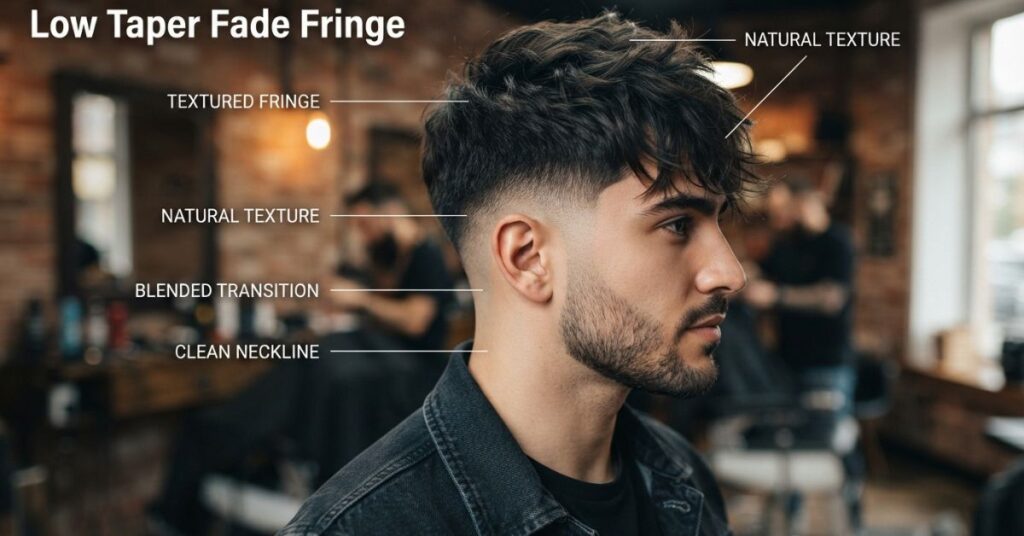 What is a low taper fade fringe?